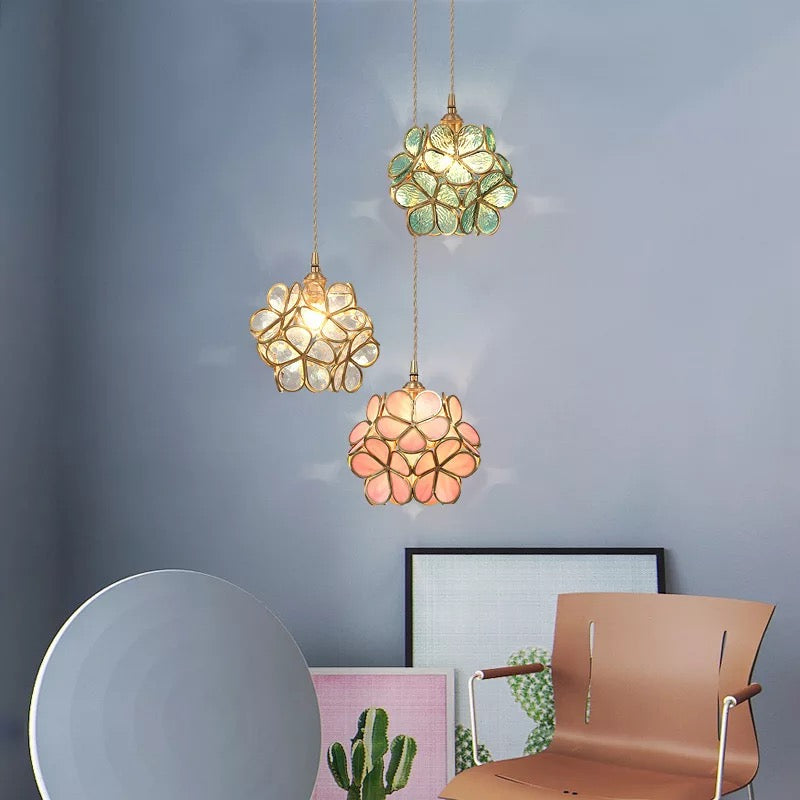Lámpara Colgante Floral Nórdica de Cristal – Luz Cálida Decorativa-Ceiling Light Fixtures-Hogar88-Hogar88