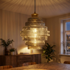 Lámpara Colgante LED de Estilo Nórdico Retro – Hierro y Vidrio para un Ambiente Elegante y Sofisticado-Pendant Lamp-Hogar88-Hogar88