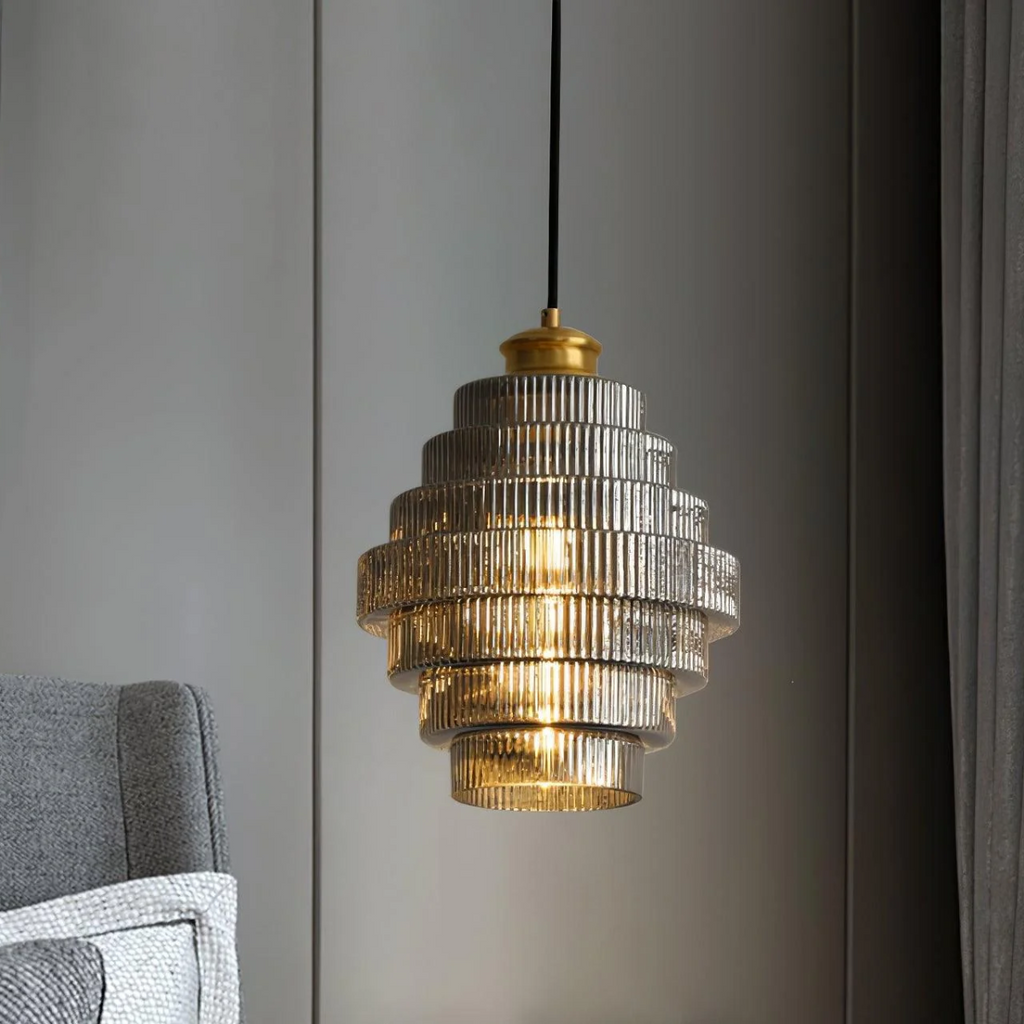 Lámpara Colgante LED de Estilo Nórdico Retro – Hierro y Vidrio para un Ambiente Elegante y Sofisticado-Pendant Lamp-Hogar88-Marrón-Hogar88