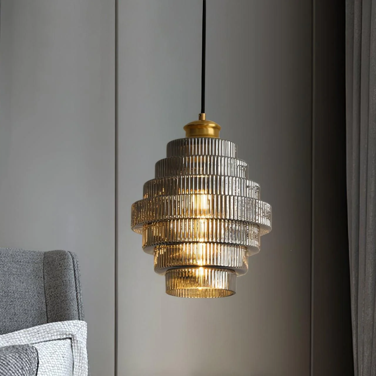 Lámpara Colgante LED de Estilo Nórdico Retro – Hierro y Vidrio para un Ambiente Elegante y Sofisticado-Pendant Lamp-Hogar88-Marrón-Hogar88