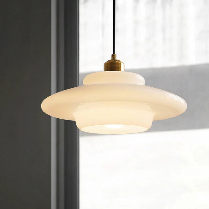 Lámpara Colgante Mid Century de Vidrio Ópalo – Estilo Moderno Clásico para Ambientes Sofisticados-Ceiling Light Fixtures-Hogar88-Hogar88