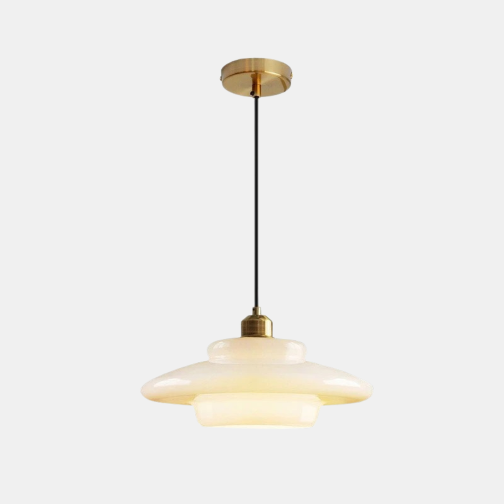 Lámpara Colgante Mid Century de Vidrio Ópalo – Estilo Moderno Clásico para Ambientes Sofisticados-Ceiling Light Fixtures-Hogar88-Modelo B-Hogar88