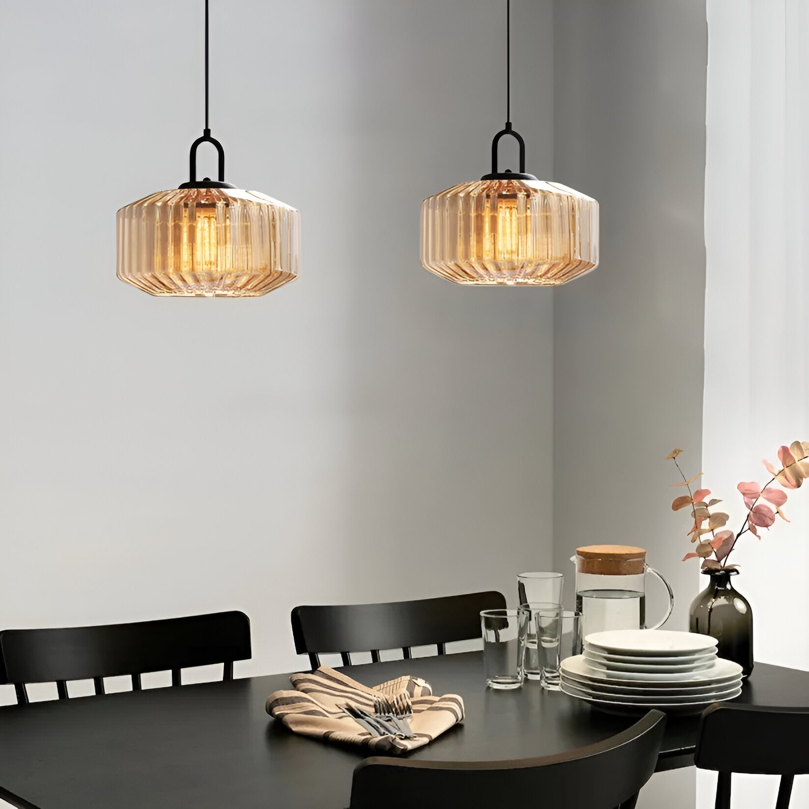 Lámpara Colgante Nórdica de Cristal – Diseño Retro para Interiores-Ceiling Light Fixtures-Hogar88-Hogar88
