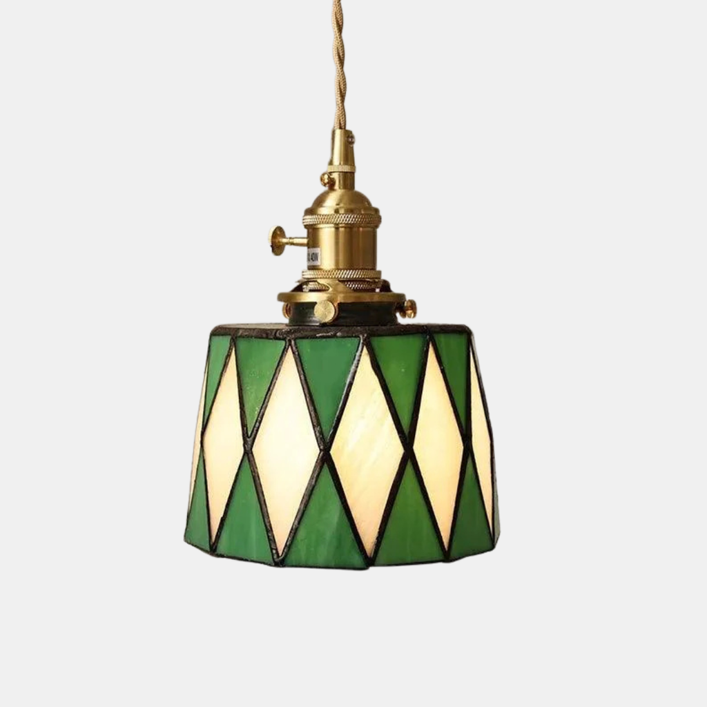 Lámpara Colgante Vintage París – Iluminación Elegante y Estilo Clásico para Hogar-Ceiling Lamps-Hogar88-Verde y blanco 19cm-Hogar88