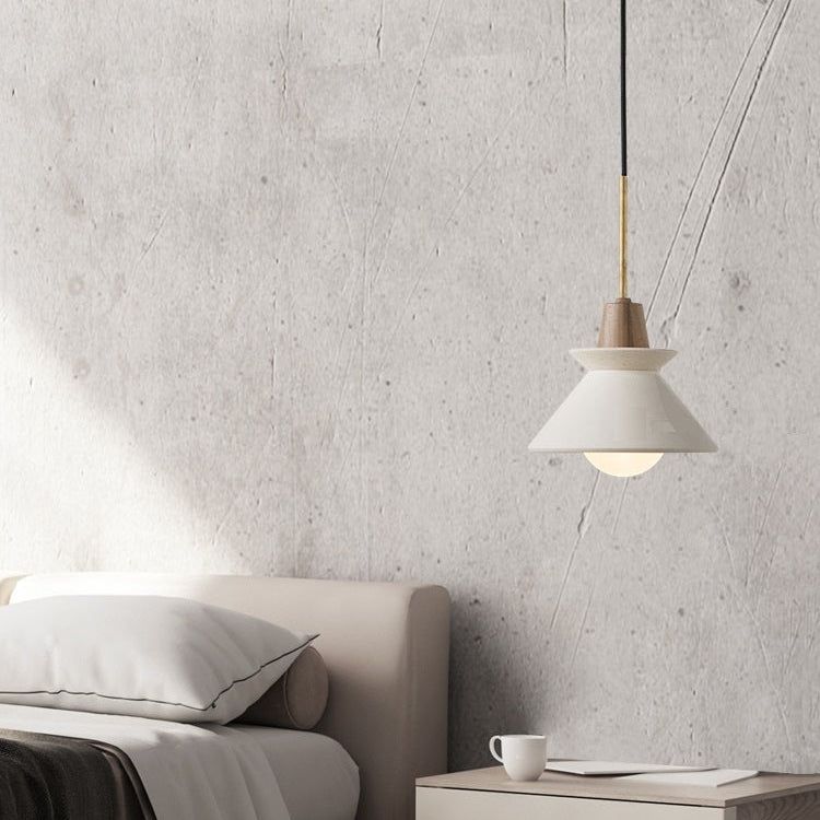 Lámpara Colgante de Cemento Blanco – Diseño Minimalista Moderno-Ceiling Light Fixtures-Hogar88-Hogar88