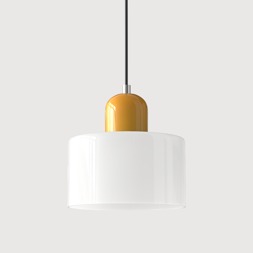 Lámpara Colgante de Cristal Creativa Estilo Bauhaus – Moderna, Artística y Sofisticada-Lamp-Hogar88-Blanco-Amarillo-Hogar88