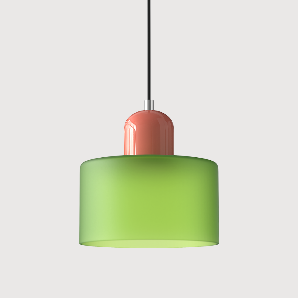 Lámpara Colgante de Cristal Creativa Estilo Bauhaus – Moderna, Artística y Sofisticada-Lamp-Hogar88-Verde Claro-Rosa-Hogar88