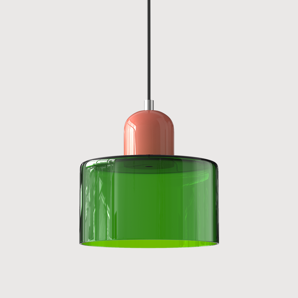 Lámpara Colgante de Cristal Creativa Estilo Bauhaus – Moderna, Artística y Sofisticada-Lamp-Hogar88-Verde-Rosa-Hogar88