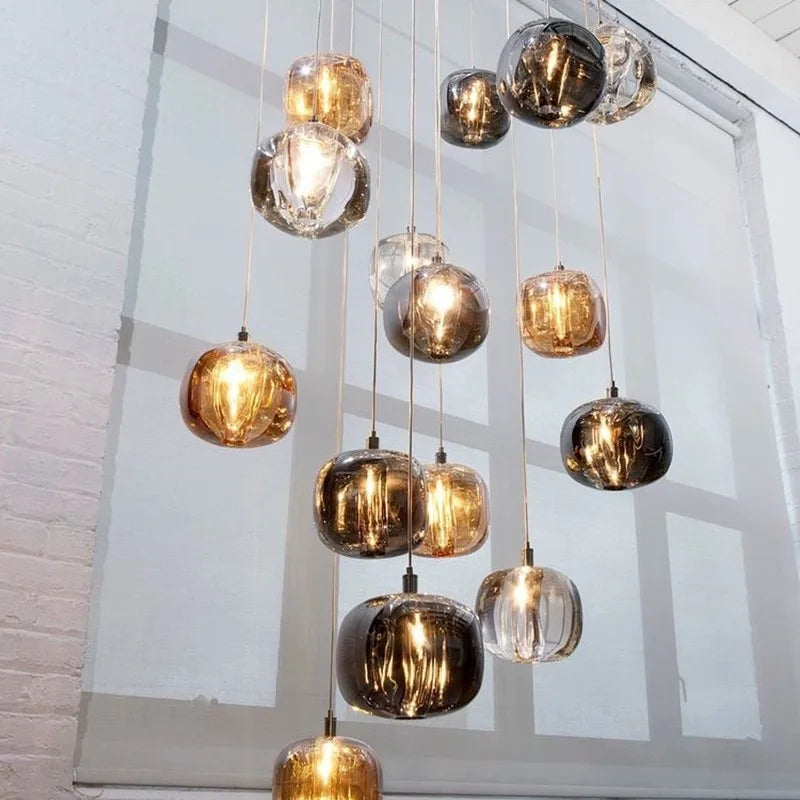 Lámpara Colgante de Cristal Regulable – Inspiración Contemporánea Chic-Ceiling Light Fixtures-Hogar88-Hogar88