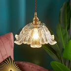 Lámpara Colgante de Flor en Vidrio Dorado – Estilo Refinado para un Ambiente Lujoso-Ceiling Light Fixtures-Hogar88-Hogar88