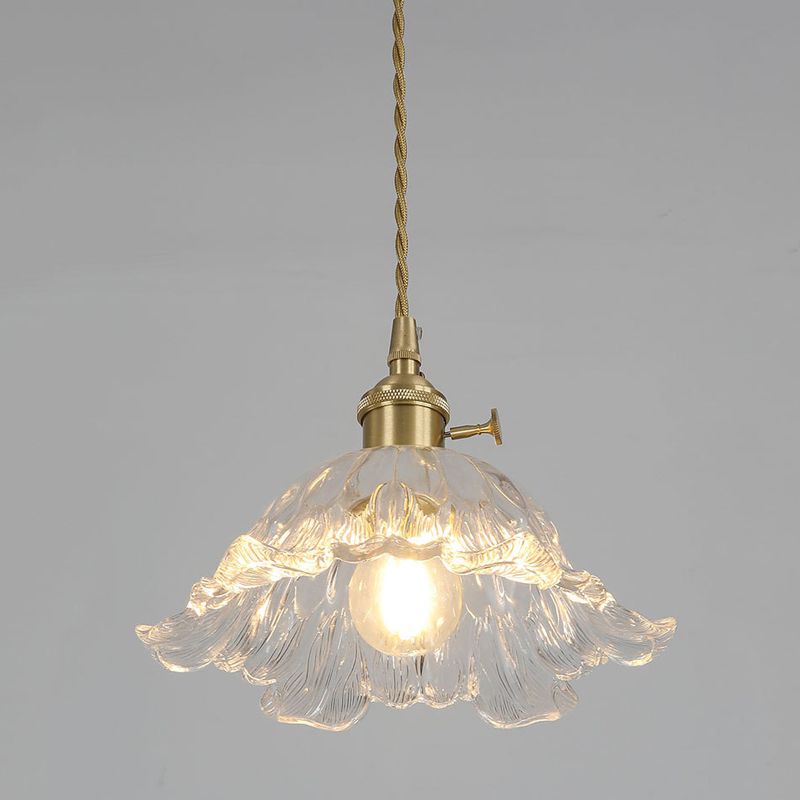 Lámpara Colgante de Flor en Vidrio Dorado – Estilo Refinado para un Ambiente Lujoso-Ceiling Light Fixtures-Hogar88-Dia 27cm-Hogar88