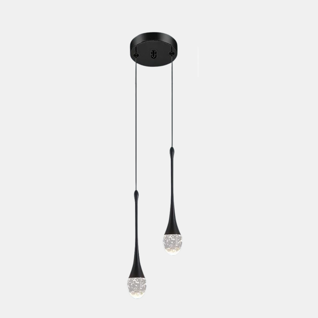 Lámpara Colgante de Gota de Cristal – Estilo Moderno y Elegante para Decoración-Ceiling Light Fixtures-Hogar88-Lámpara doble negra-Hogar88