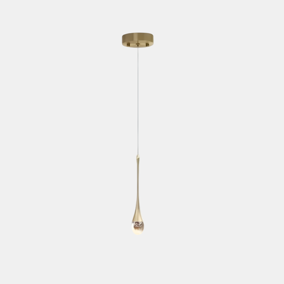 Lámpara Colgante de Gota de Cristal – Estilo Moderno y Elegante para Decoración-Ceiling Light Fixtures-Hogar88-Lámpara individual dorada-Hogar88