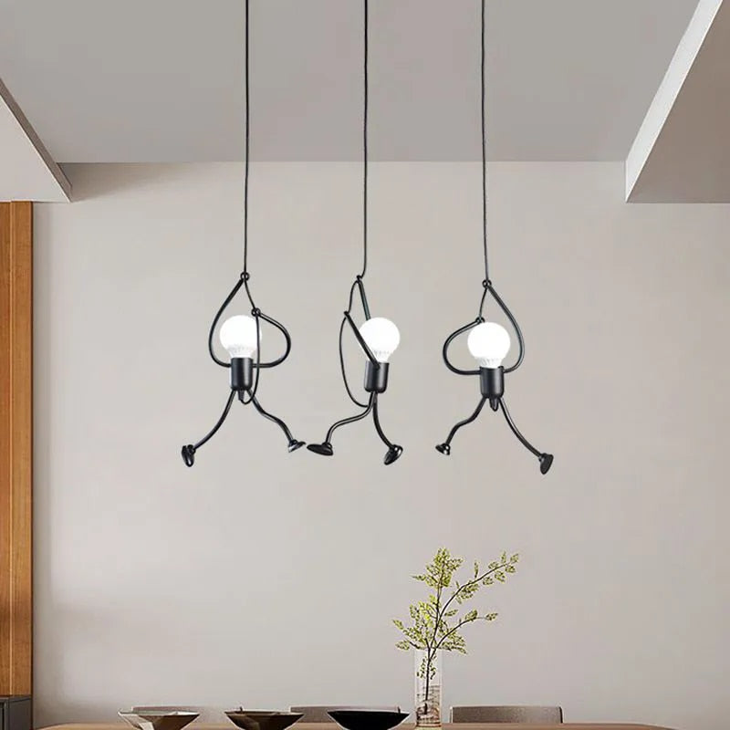 Lámpara Colgante de Hierro – Diseño Figurativo para Ambiente Creativo-Ceiling Lamp-Hogar88-Hogar88
