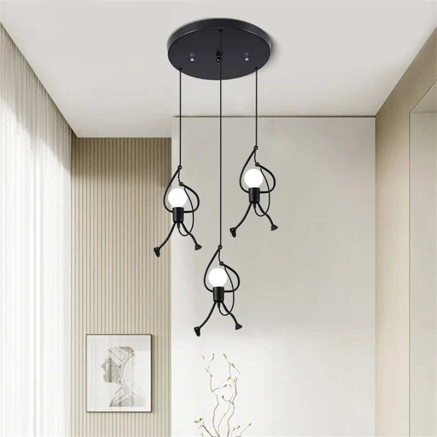 Lámpara Colgante de Hierro – Diseño Figurativo para Ambiente Creativo-Ceiling Lamp-Hogar88-Hogar88