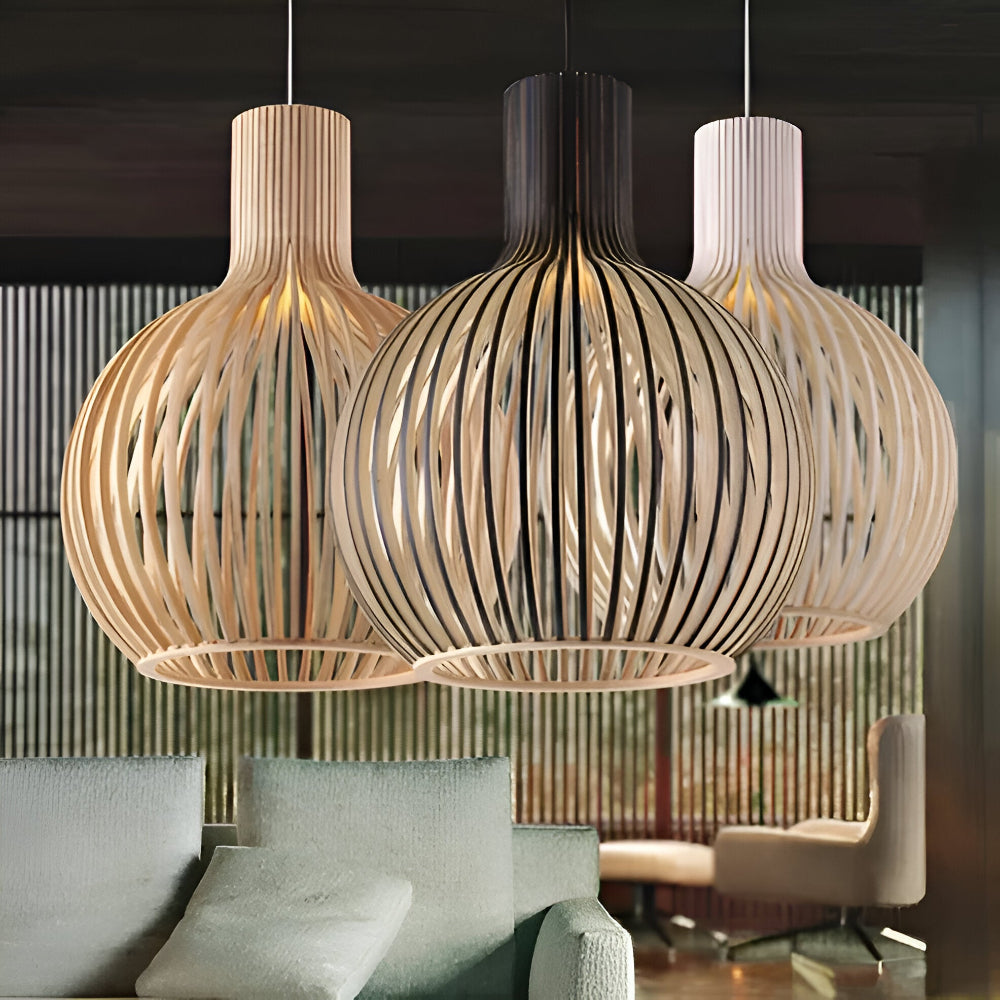 Lámpara Colgante de Madera – Luz Cálida con Encanto Rústico-Ceiling Light Fixtures-Hogar88-Hogar88