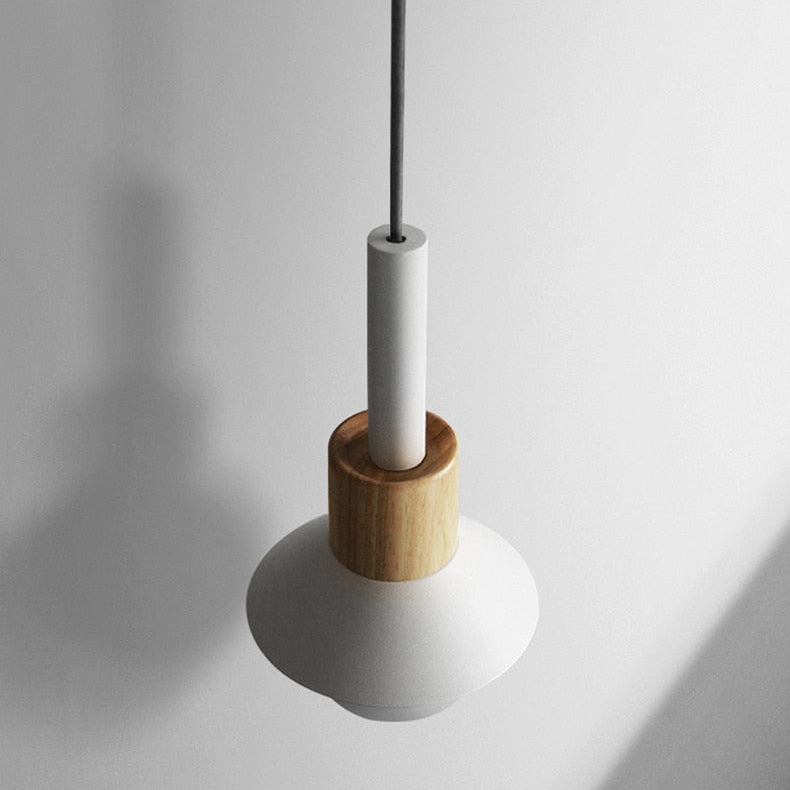 Lámpara Colgante de Metal y Madera – Estilo Nórdico Colorido-Ceiling Light Fixtures-Hogar88-Hogar88