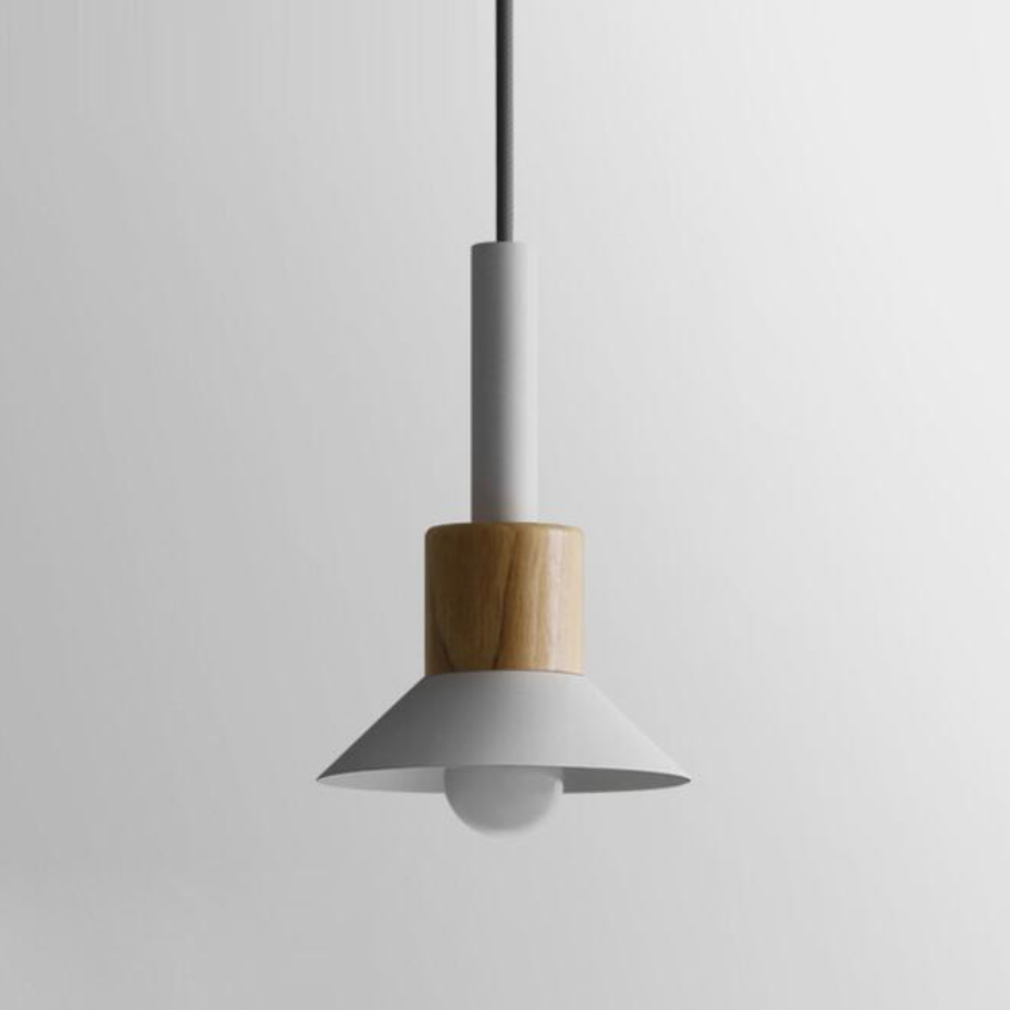Lámpara Colgante de Metal y Madera – Estilo Nórdico Colorido-Ceiling Light Fixtures-Hogar88-Hogar88