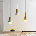 Lámpara Colgante de Metal y Madera – Estilo Nórdico Colorido-Ceiling Light Fixtures-Hogar88-Hogar88