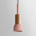 Lámpara Colgante de Metal y Madera – Estilo Nórdico Colorido-Ceiling Light Fixtures-Hogar88-Rosa-Tambor-Hogar88
