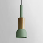 Lámpara Colgante de Metal y Madera – Estilo Nórdico Colorido-Ceiling Light Fixtures-Hogar88-Verde-Tambor-Hogar88