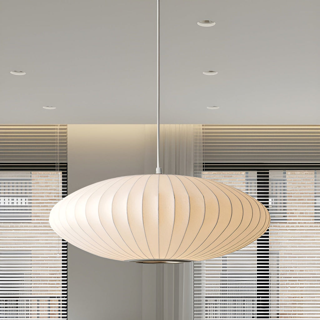 Lámpara Colgante de Tela Redonda – Luz Suave y Estilo Moderno-Ceiling Light Fixtures-Hogar88-Hogar88