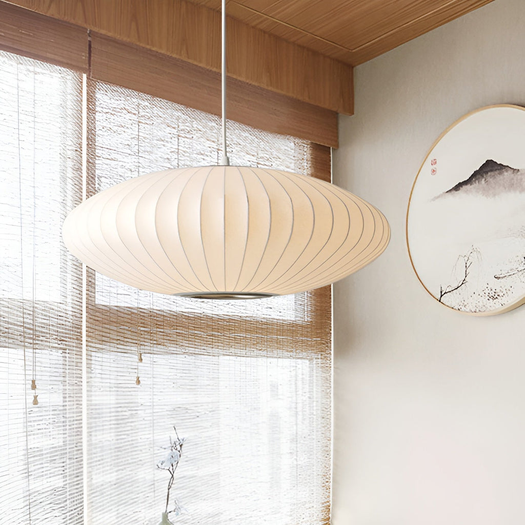 Lámpara Colgante de Tela Redonda – Luz Suave y Estilo Moderno-Ceiling Light Fixtures-Hogar88-Hogar88