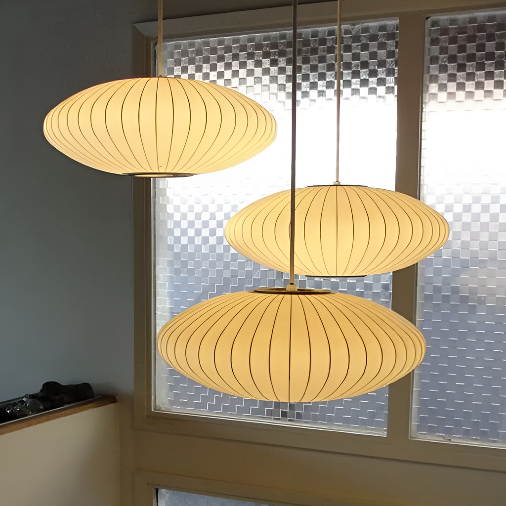 Lámpara Colgante de Tela Redonda – Luz Suave y Estilo Moderno-Ceiling Light Fixtures-Hogar88-Hogar88