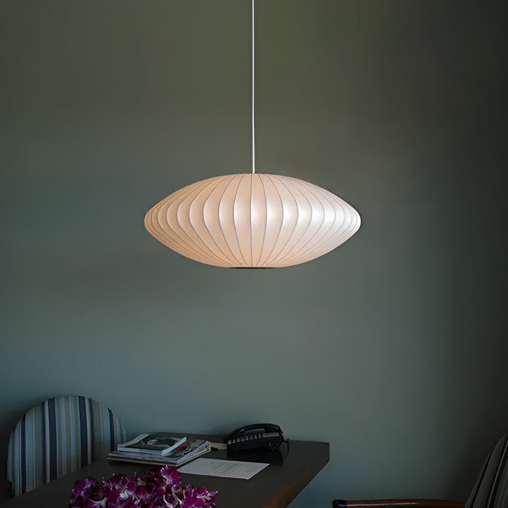 Lámpara Colgante de Tela Redonda – Luz Suave y Estilo Moderno-Ceiling Light Fixtures-Hogar88-Hogar88