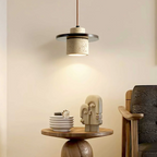 Lámpara Colgante de Travertino – Diseño Japandi con Luz Cálida-Ceiling Light Fixtures-Hogar88-Hogar88