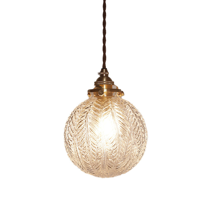 Lámpara Colgante de Vidrio Ahumado – Estilo Colonial con Diseño Pluma-Ceiling Light Fixtures-Hogar88-Hogar88