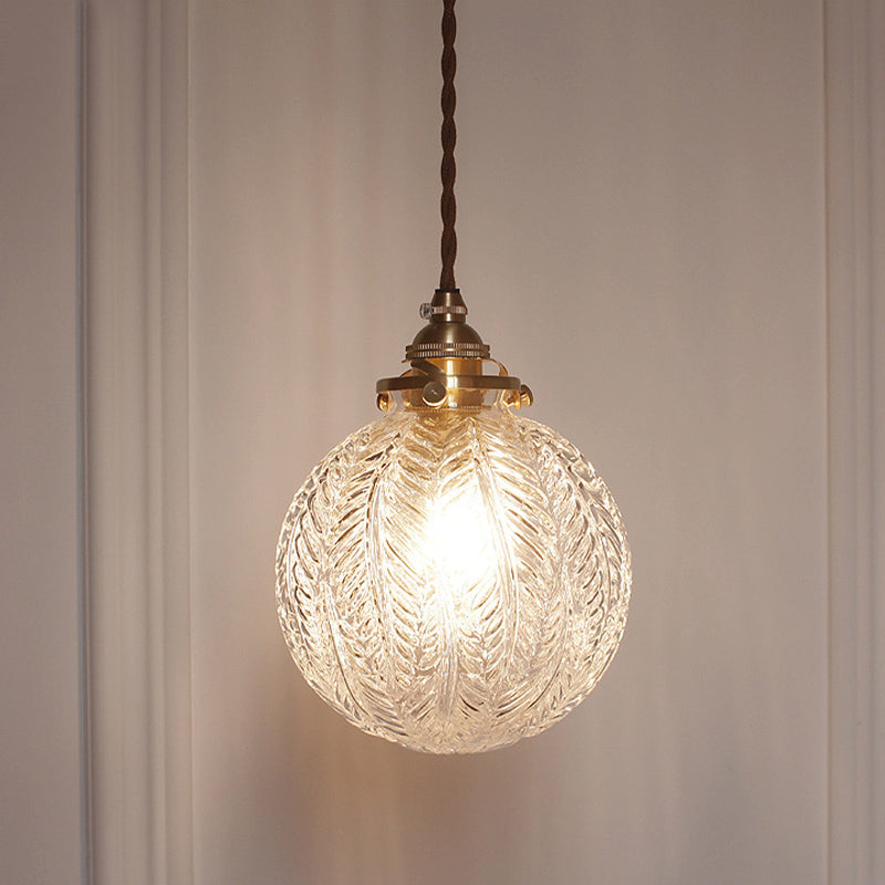 Lámpara Colgante de Vidrio Ahumado – Estilo Colonial con Diseño Pluma-Ceiling Light Fixtures-Hogar88-Transparente-Hogar88