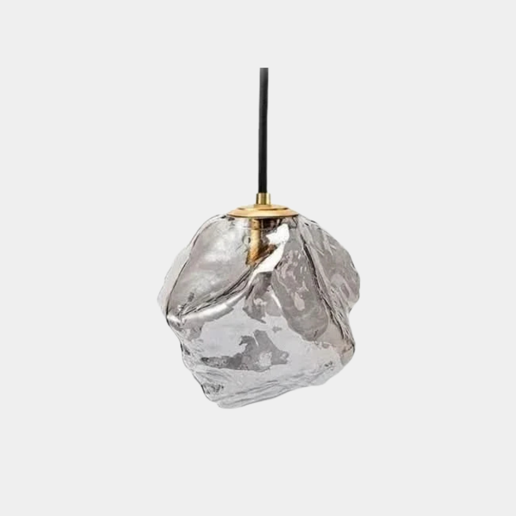 Lámpara Colgante de Vidrio Lava – Luz Artística para Interiores-Ceiling Light Fixtures-Hogar88-Gris humo-Blanco cálido-Hogar88