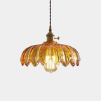 Lámpara Colgante de Vidrio Ondulado – Estilo Industrial para Comedor-Ceiling Light Fixtures-Hogar88-Marrón claro-Hogar88