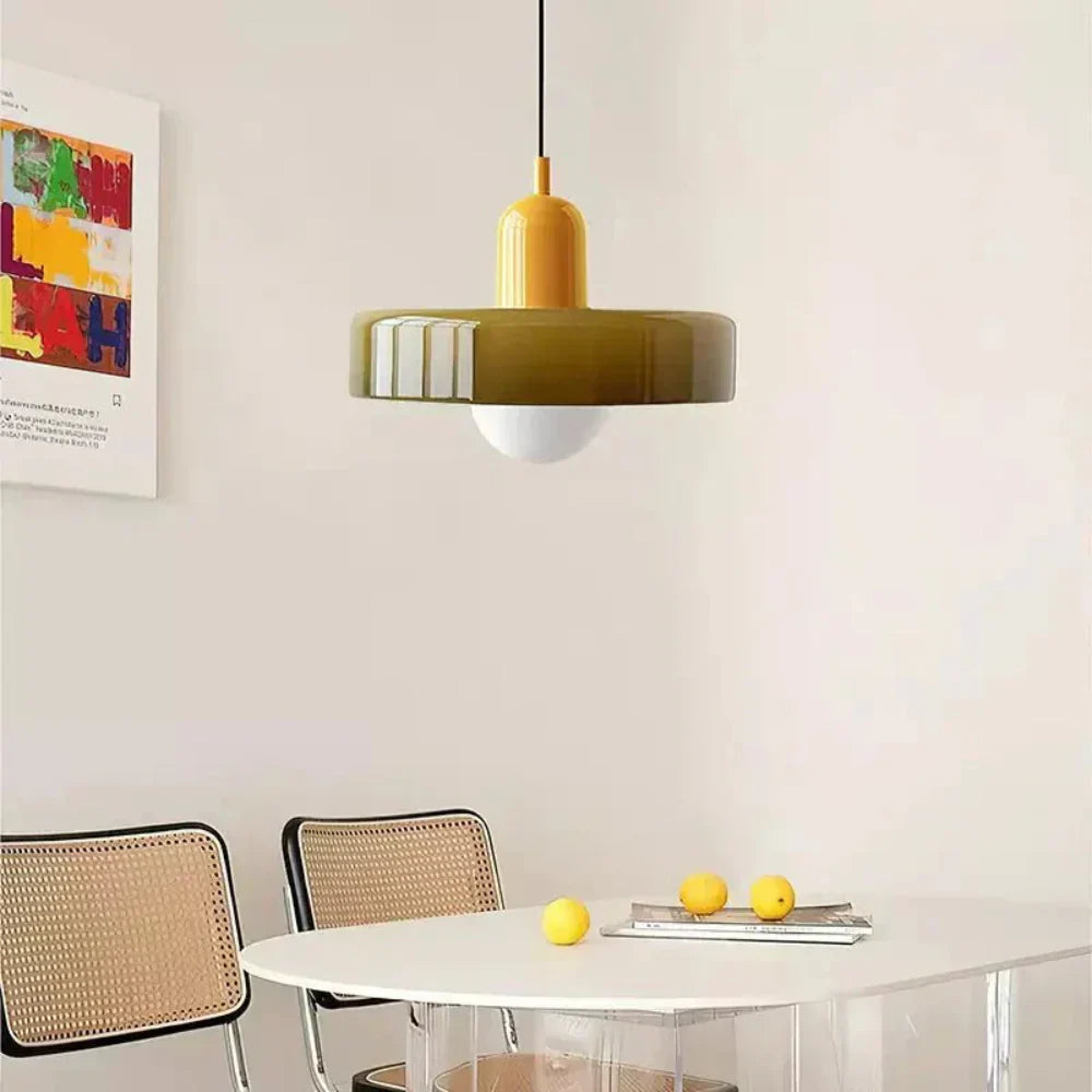 Lámpara Colgante de Vidrio de Color – Moderna, Altura Ajustable y de Diseño Artístico-Lamp-Hogar88-Hogar88