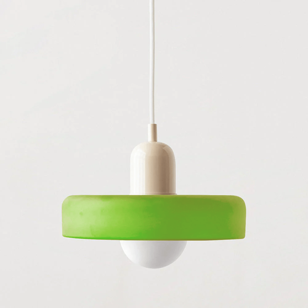 Lámpara Colgante de Vidrio de Color – Moderna, Altura Ajustable y de Diseño Artístico-Lamp-Hogar88-Verde hielo-Beige-25 x 18 cm-Hogar88