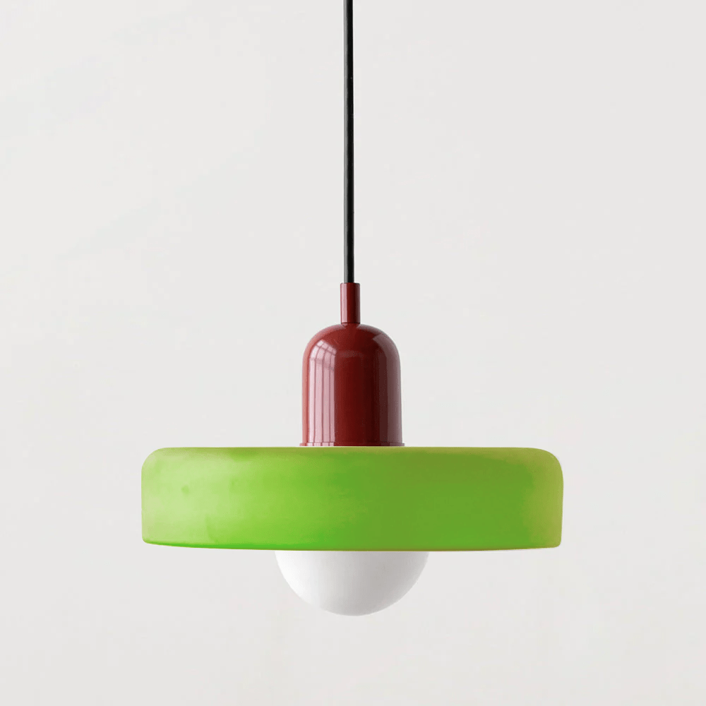 Lámpara Colgante de Vidrio de Color – Moderna, Altura Ajustable y de Diseño Artístico-Lamp-Hogar88-Verde hielo-Rojo-25 x 18 cm-Hogar88