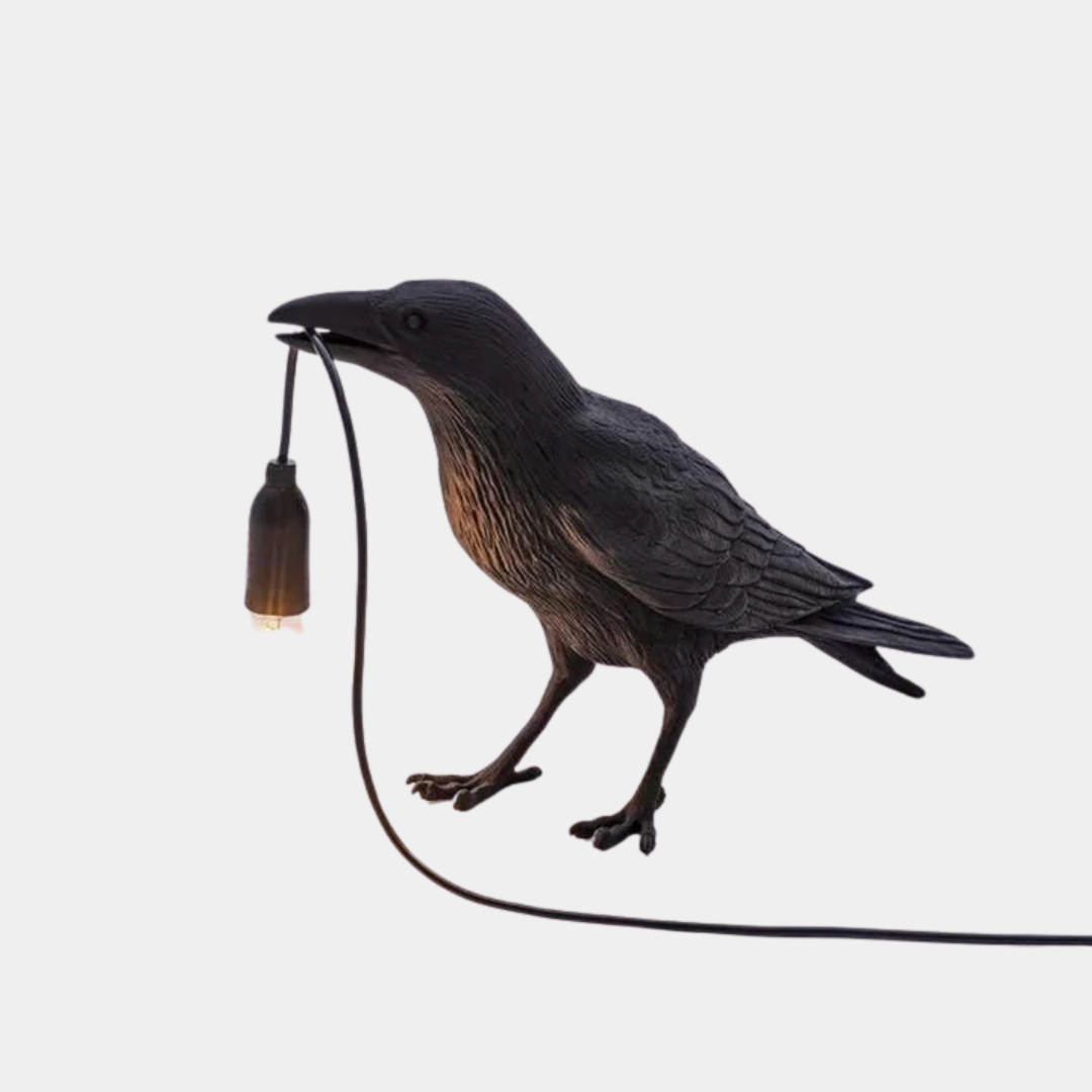 Lámpara Decorativa de Cuervo – Iluminación Ambiental con Estilo-Table Lamps-Hogar88-Negro-De pie-Hogar88
