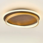 Lámpara LED Circular Minimalista – Toque Natural con Acabado Nogal-Ceiling Light Fixtures-Hogar88-Hogar88