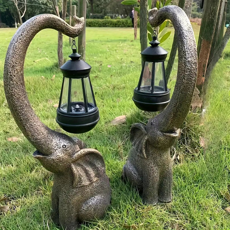 Lámpara Solar Elefante Decorativa – Iluminación Mágica para Jardín-Landscape Pathway Lighting-Hogar88-Hogar88