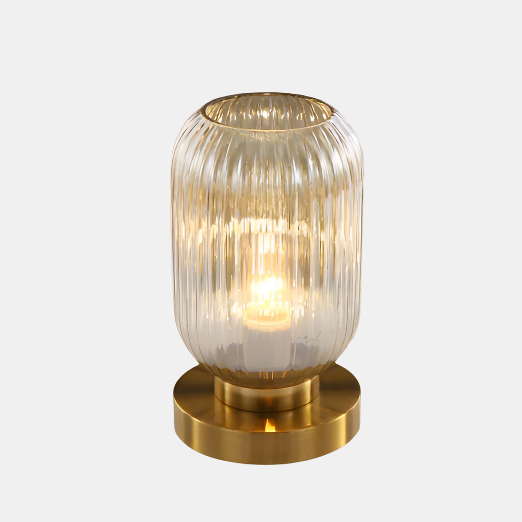 Lámpara de Mesa Escandinava de Vidrio Ámbar – Diseño Elegante Moderno-Lamp-Hogar88-Ámbar-13 cm-Hogar88