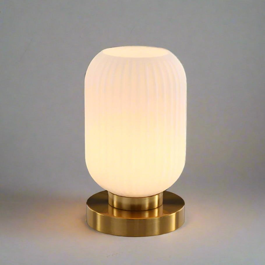 Lámpara de Mesa Escandinava de Vidrio Ámbar – Diseño Elegante Moderno-Lamp-Hogar88-Blanco-13 cm-Hogar88