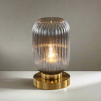 Lámpara de Mesa Escandinava de Vidrio Ámbar – Diseño Elegante Moderno-Lamp-Hogar88-Gris-13 cm-Hogar88