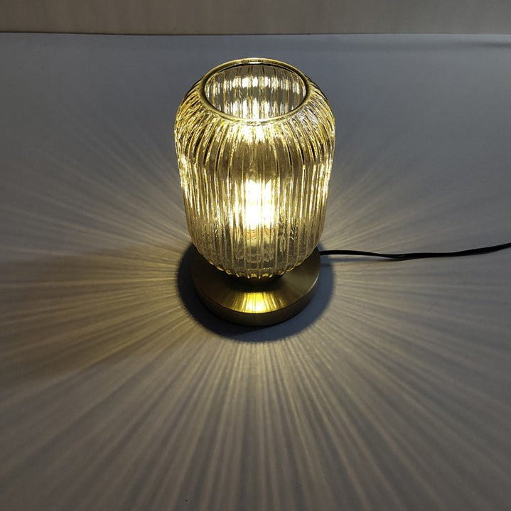 Lámpara de Mesa Escandinava de Vidrio Ámbar – Diseño Elegante Moderno-Lamp-Hogar88-Hogar88