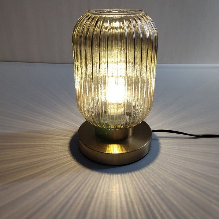 Lámpara de Mesa Escandinava de Vidrio Ámbar – Diseño Elegante Moderno-Lamp-Hogar88-Hogar88