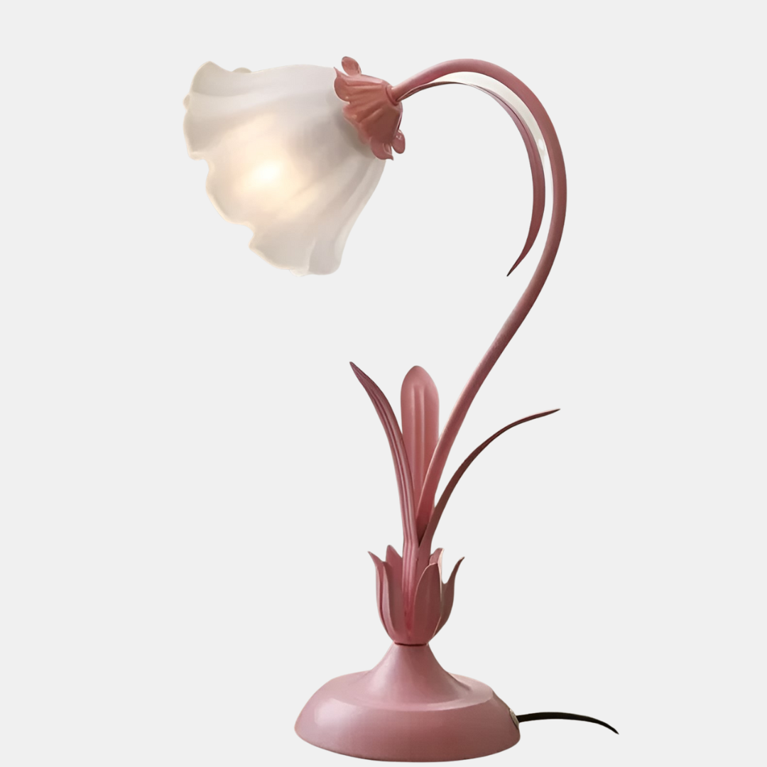 Lámpara de Mesa Floral Estilo Francés Vintage – Base de Metal Elegante-Desk & Task Lamps-Hogar88-Hogar88