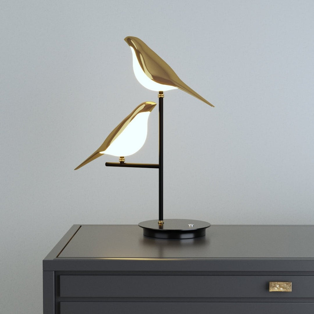Lámpara de Mesa LED con Diseño de Pájaro Dorado Decorativa – Moderna, Elegante y Funcional-Lamp-Hogar88-Hogar88