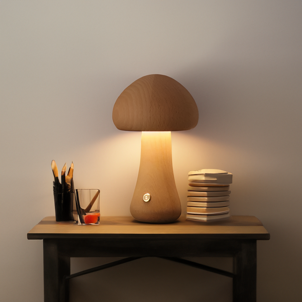 Lámpara de Mesa LED de Madera – Luz Suave con Control Táctil-Table Lamps-Hogar88-Hogar88