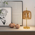 Lámpara de Mesa de Vidrio y Metal – Luz LED Ajustable-Table Lamps-Hogar88-Hogar88