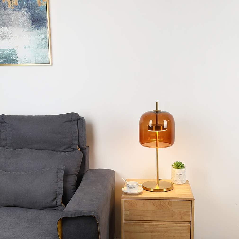 Lámpara de Mesa de Vidrio y Metal – Luz LED Ajustable-Table Lamps-Hogar88-Hogar88